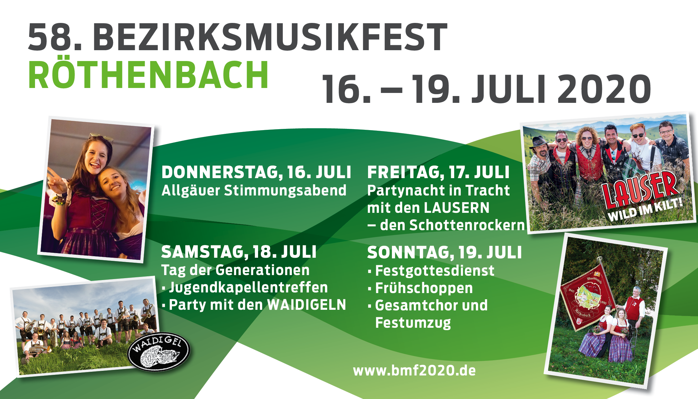 Das Programm des Bezirksmusikfest 2020 in Röthenbach, das leider abgesagt werden musste