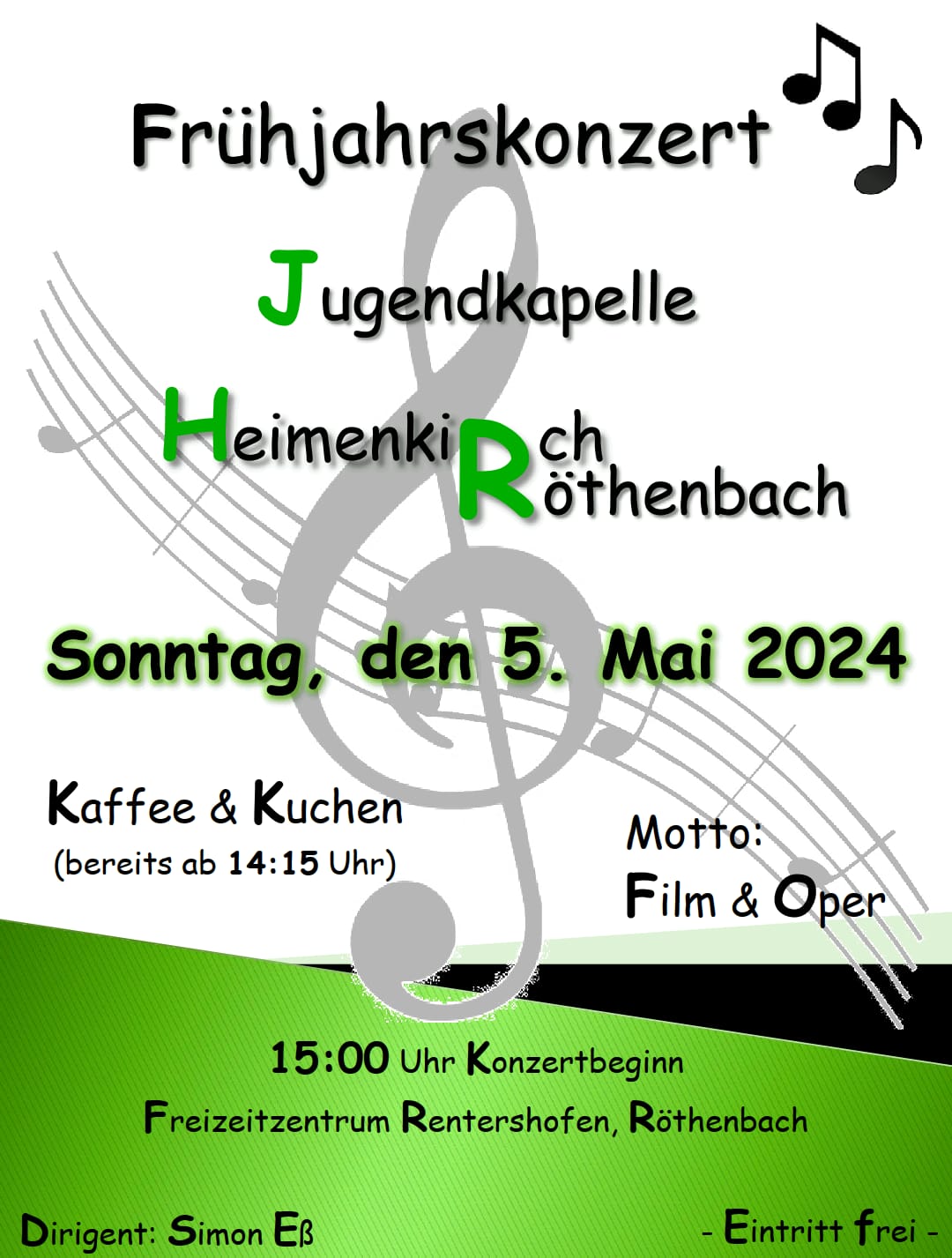 Frühjahrskonzert der Jugendkapelle Heimenkirch-Röthenbach 05.05.2024 - Film & Oper